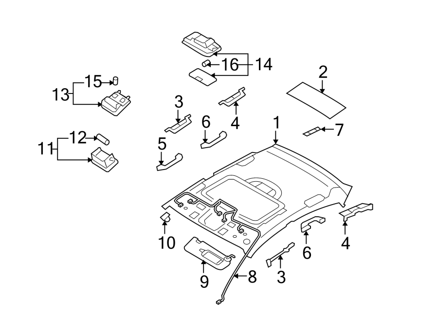 Hyundai Elantra Sun Visor Clip. SEDAN, W/O SUNROOF, gray. SEDAN, W ...